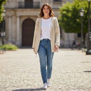Kiko  Conform Jacket Women’s  Size M Beige 100% Linen  New  Y2K # 109